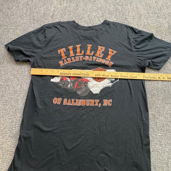 Harley-Davidson T Shirt Mens Large Black Tilley‎ Salisbury NC Graphic Grunge - Picture 9 of 10